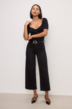 NEVER FADE GOOD WAIST CROPPED PALAZZO JEANS BLACK001