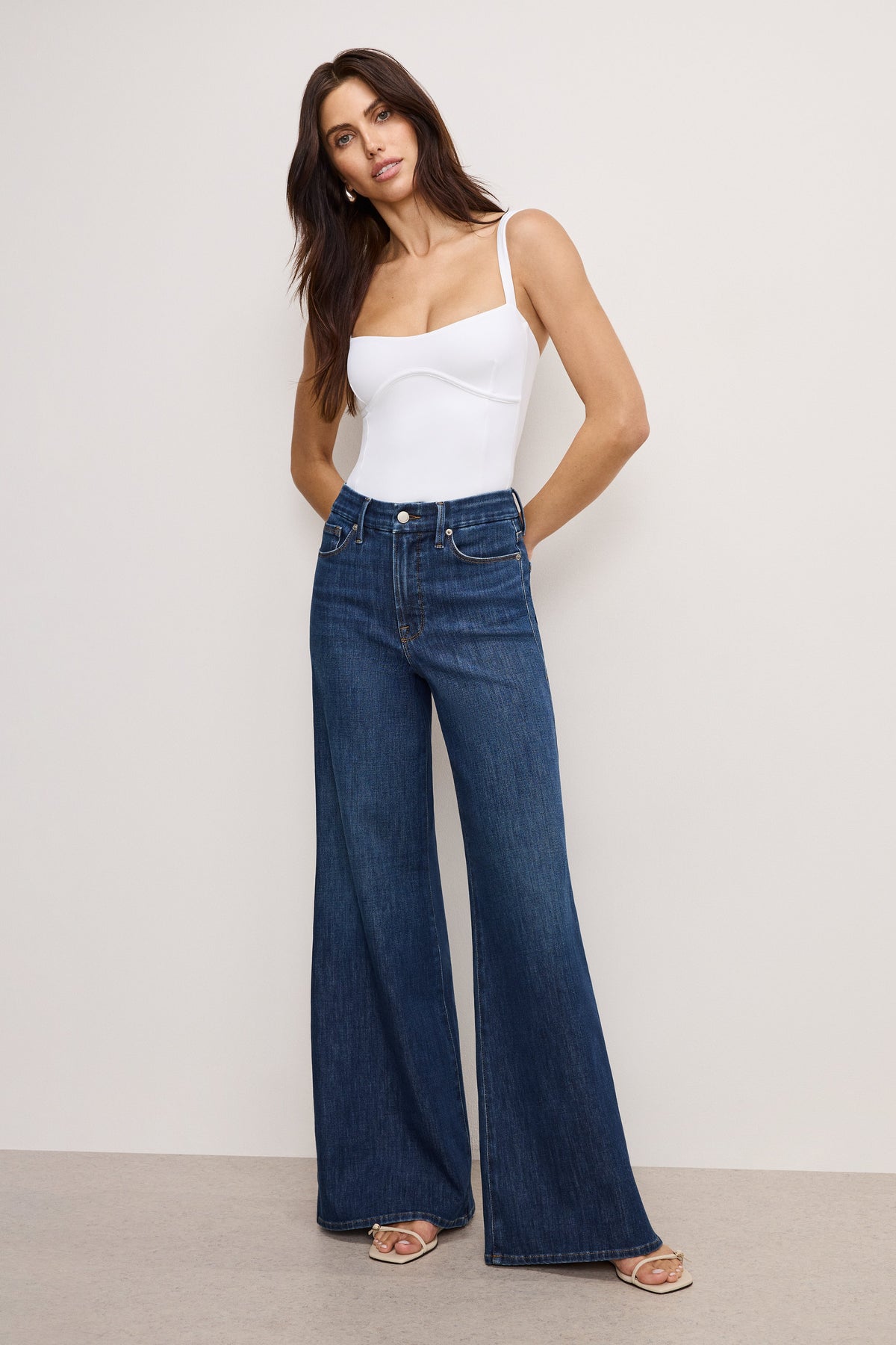 SOFT TECH GOOD WAIST PALAZZO JEANS INDIGO977