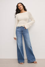 GOOD WAIST PALAZZO COMPRESSION JEANS INDIGO837