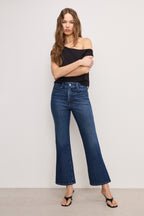 SOFT TECH GOOD LEGS CROPPED MINI BOOT JEANS INDIGO977