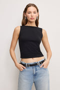 SUPER STRETCH BOATNECK TANK BLACK001