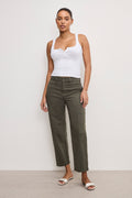 CARGO CROPPED TWILL PANTS FATIGUE001