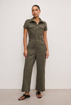 FIT FOR SUCCESS TWILL PALAZZO CROPPED JUMPSUIT FATIGUE001