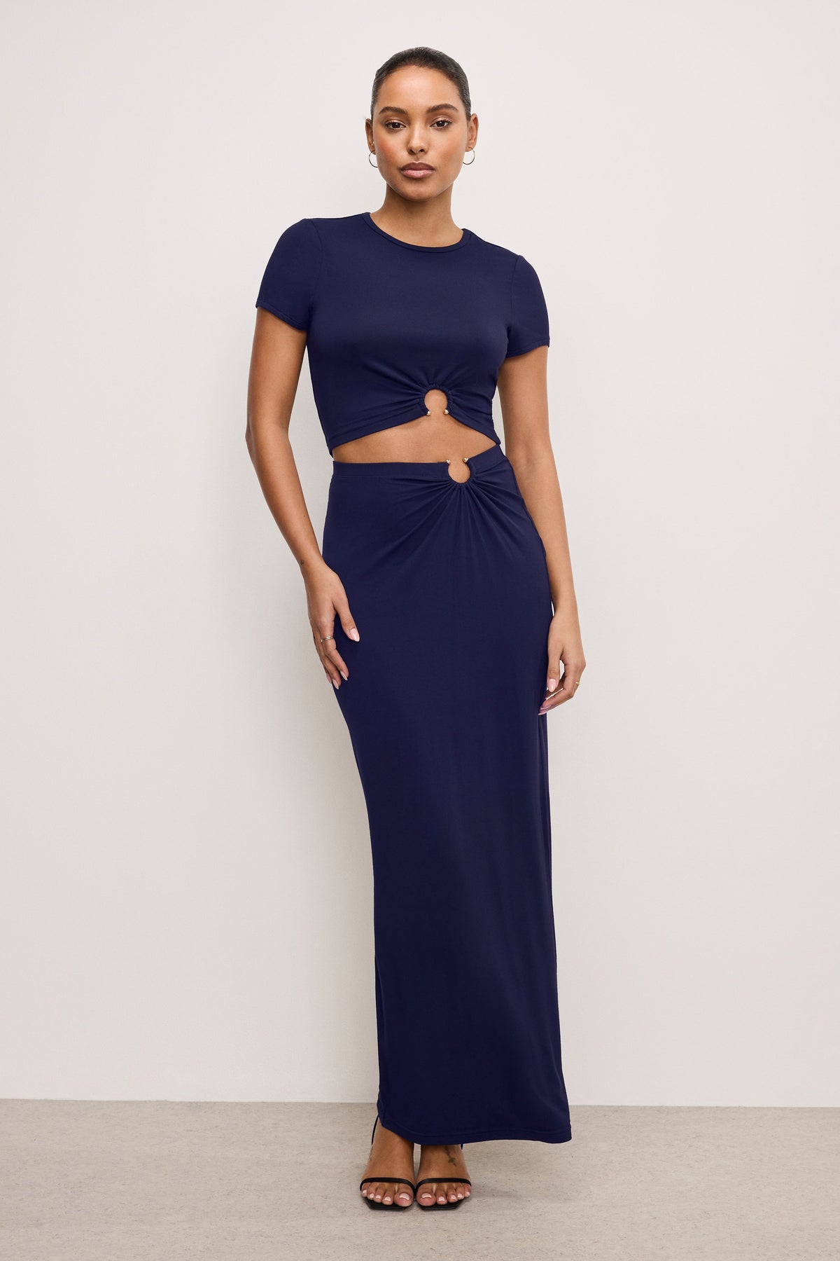 STRETCH JERSEY MAXI SKIRT HORIZON INK