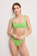 SQUARE NECK COMPRESSION SWIM TOP LIME005