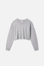 COZY KNIT CREW NECK MELANGE GREY