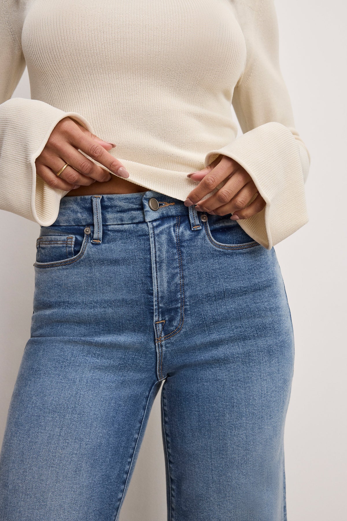 GOOD WAIST PALAZZO COMPRESSION JEANS INDIGO837