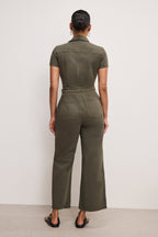 FIT FOR SUCCESS TWILL PALAZZO CROPPED JUMPSUIT FATIGUE001