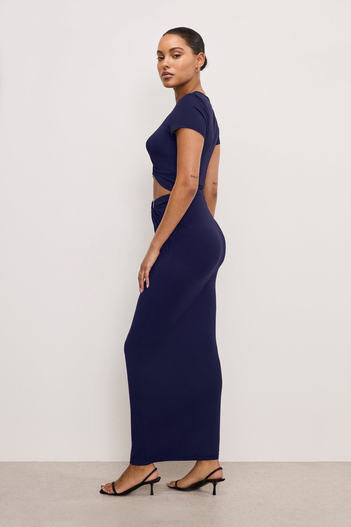 STRETCH JERSEY MAXI SKIRT HORIZON INK