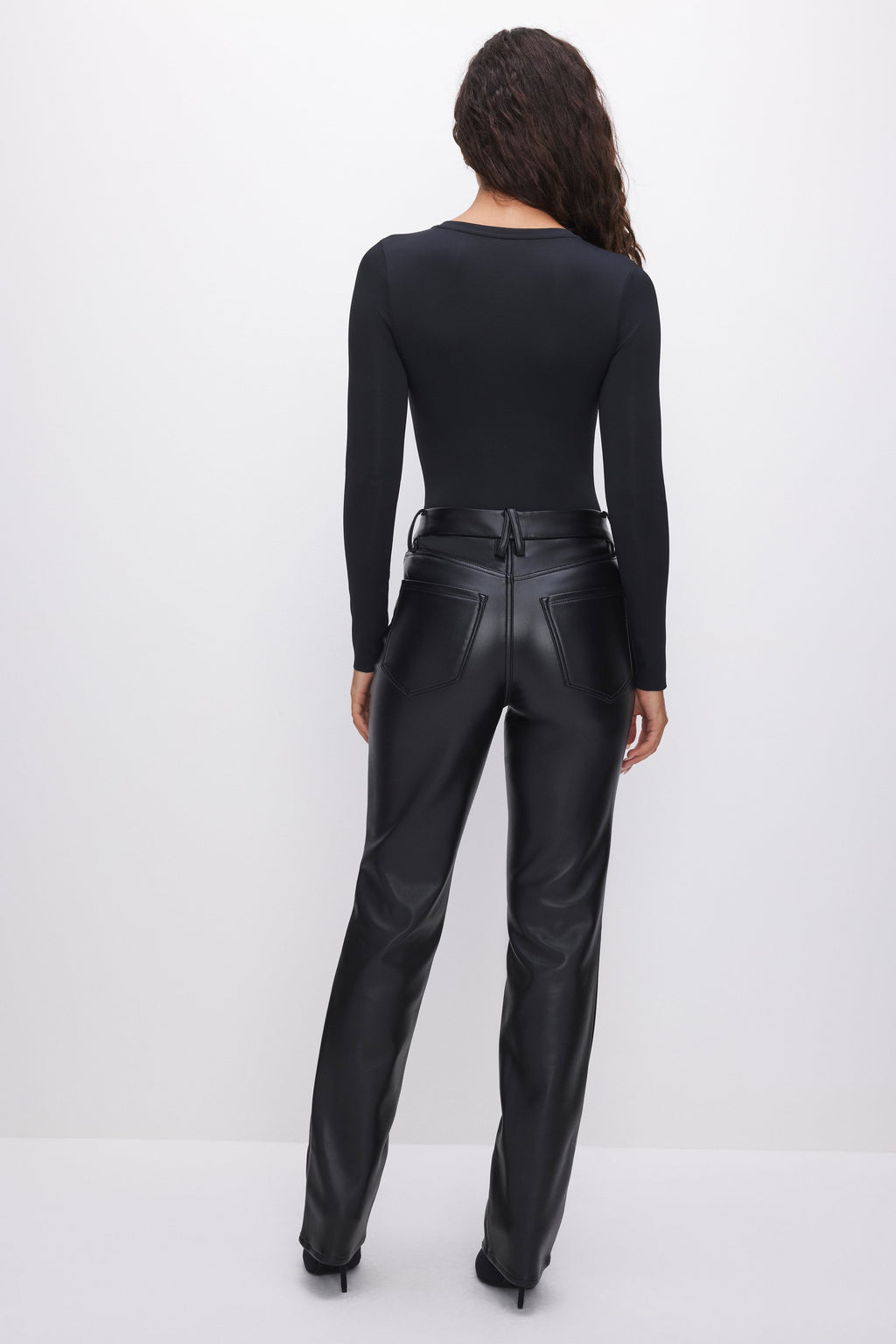 GOOD ICON FAUX LEATHER PANTS BLACK001