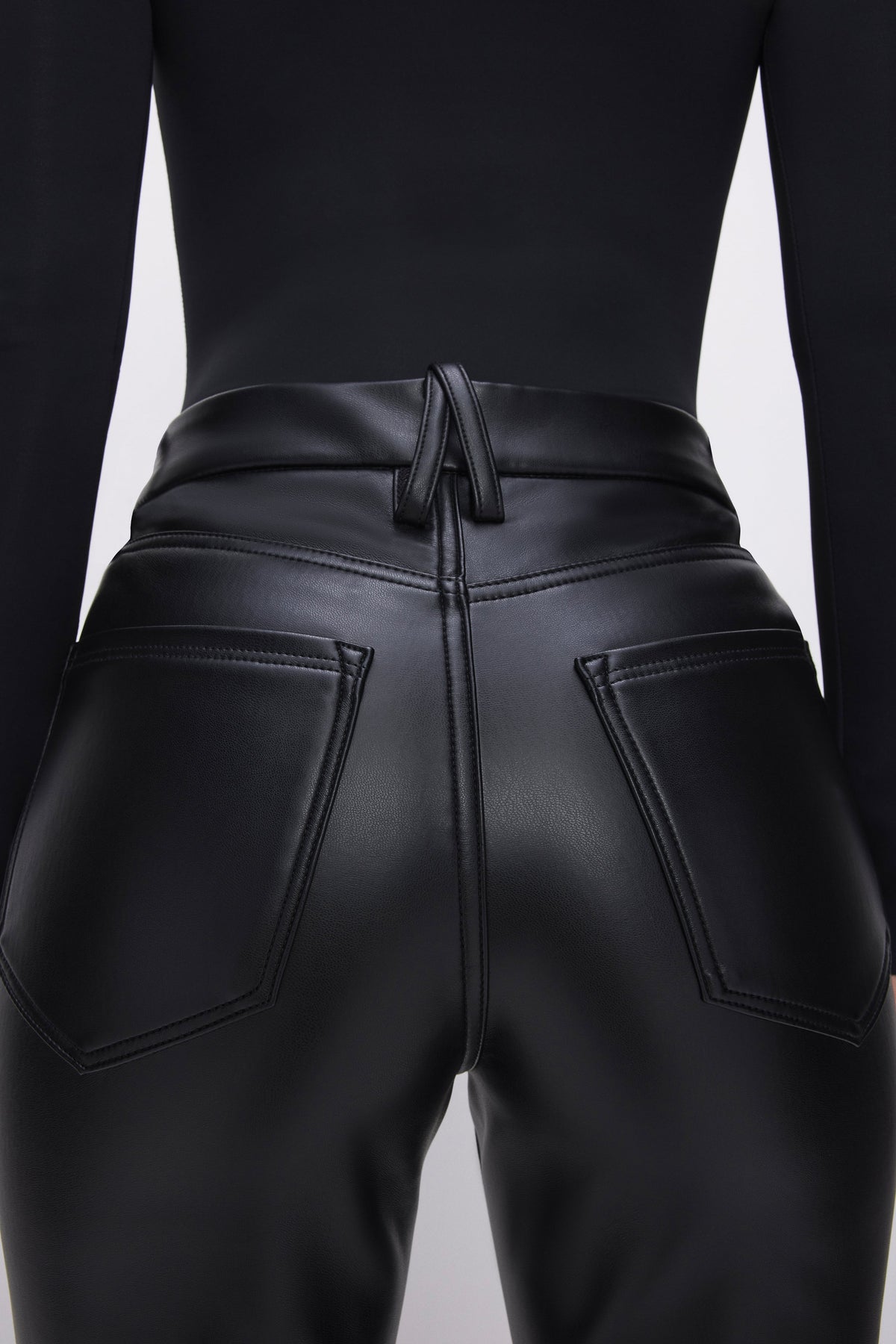 GOOD ICON FAUX LEATHER PANTS BLACK001