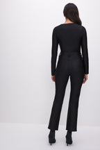 COMPRESSION SHINE STRAIGHT PANTS BLACK001