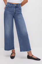 GOOD WAIST CROPPED PALAZZO JEANS INDIGO338