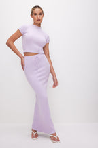 RIBBED TERRY TEE LAVENDER001