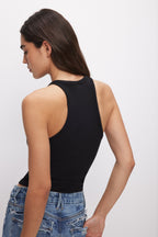 MICRO RIB CREWNECK TANK BLACK001
