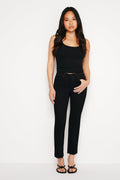 NEVER FADE GOOD PETITE STRAIGHT RAW HEM JEANS BLACK