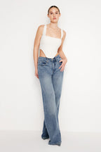POPLIN CORSET TOP PUTTY PENCIL STRIPE003