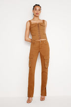 TWILL SKINNY CARGO PANTS CANYON003