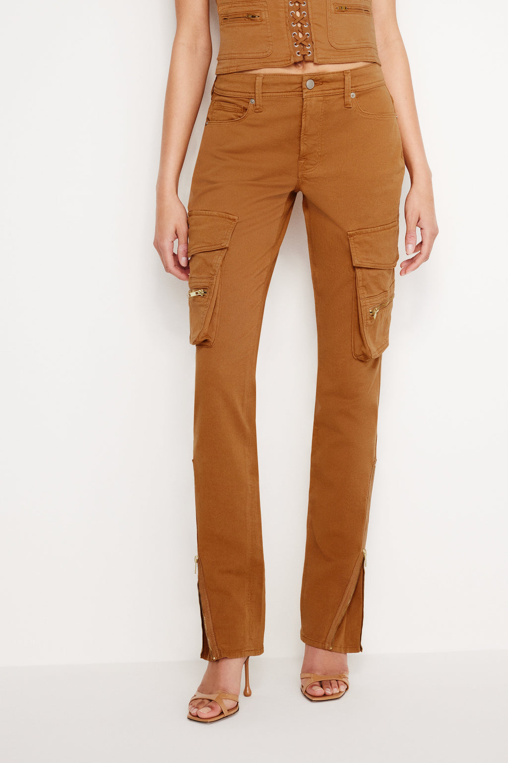 TWILL SKINNY CARGO PANTS CANYON003