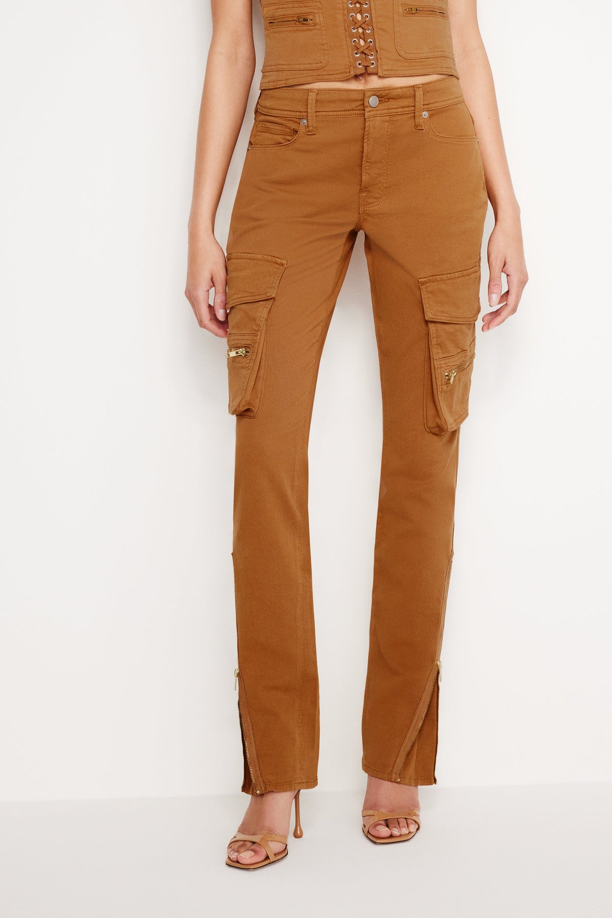TWILL SKINNY CARGO PANTS CANYON003