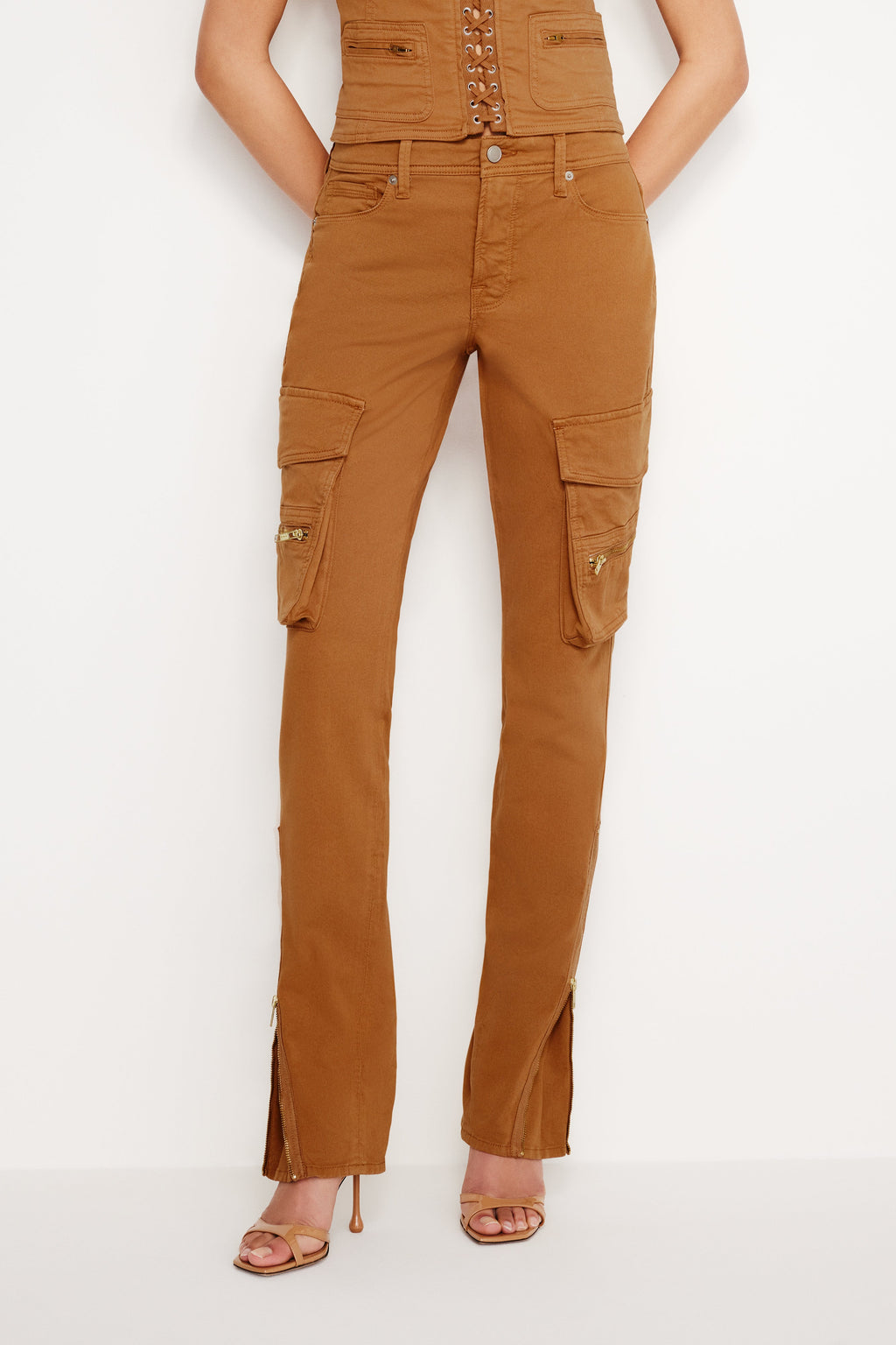 TWILL SKINNY CARGO PANTS CANYON003