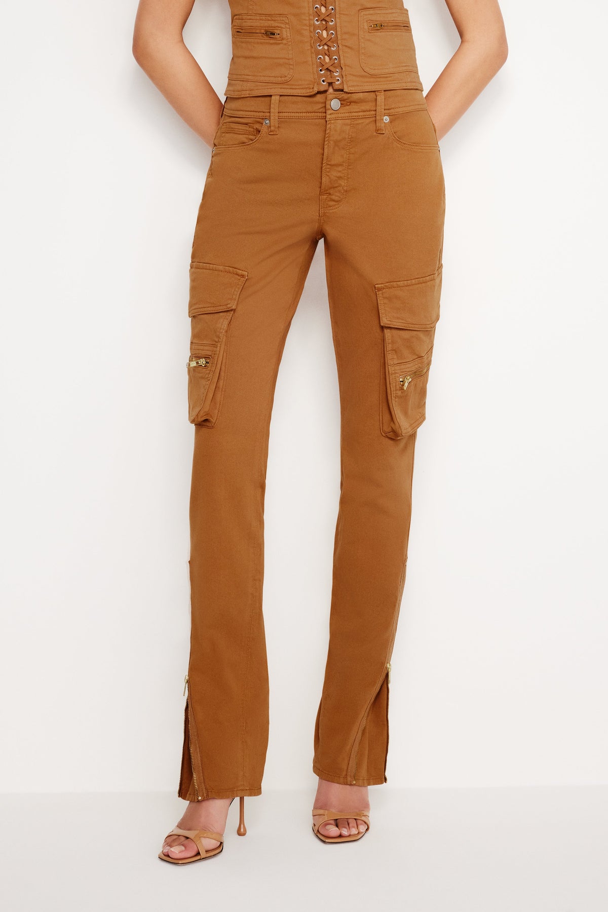 TWILL SKINNY CARGO PANTS CANYON003