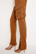 TWILL SKINNY CARGO PANTS CANYON003