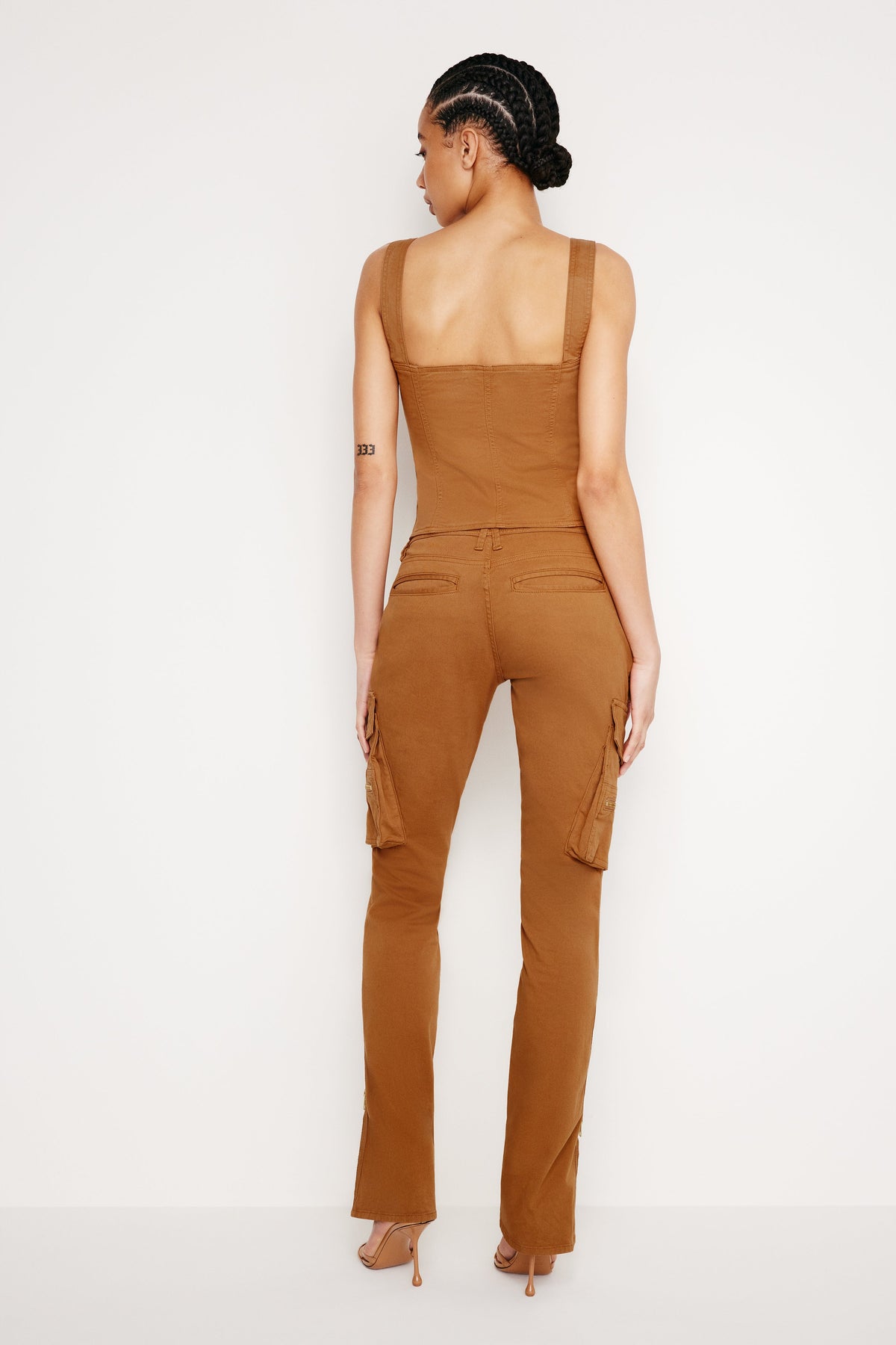 TWILL SKINNY CARGO PANTS CANYON003