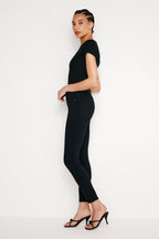 NEVER FADE GOOD LEGS SKINNY CROPPED JEANS BLACK