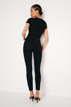 NEVER FADE GOOD LEGS SKINNY CROPPED JEANS BLACK