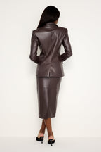 FAUX LEATHER MIDI SKIRT BARK003