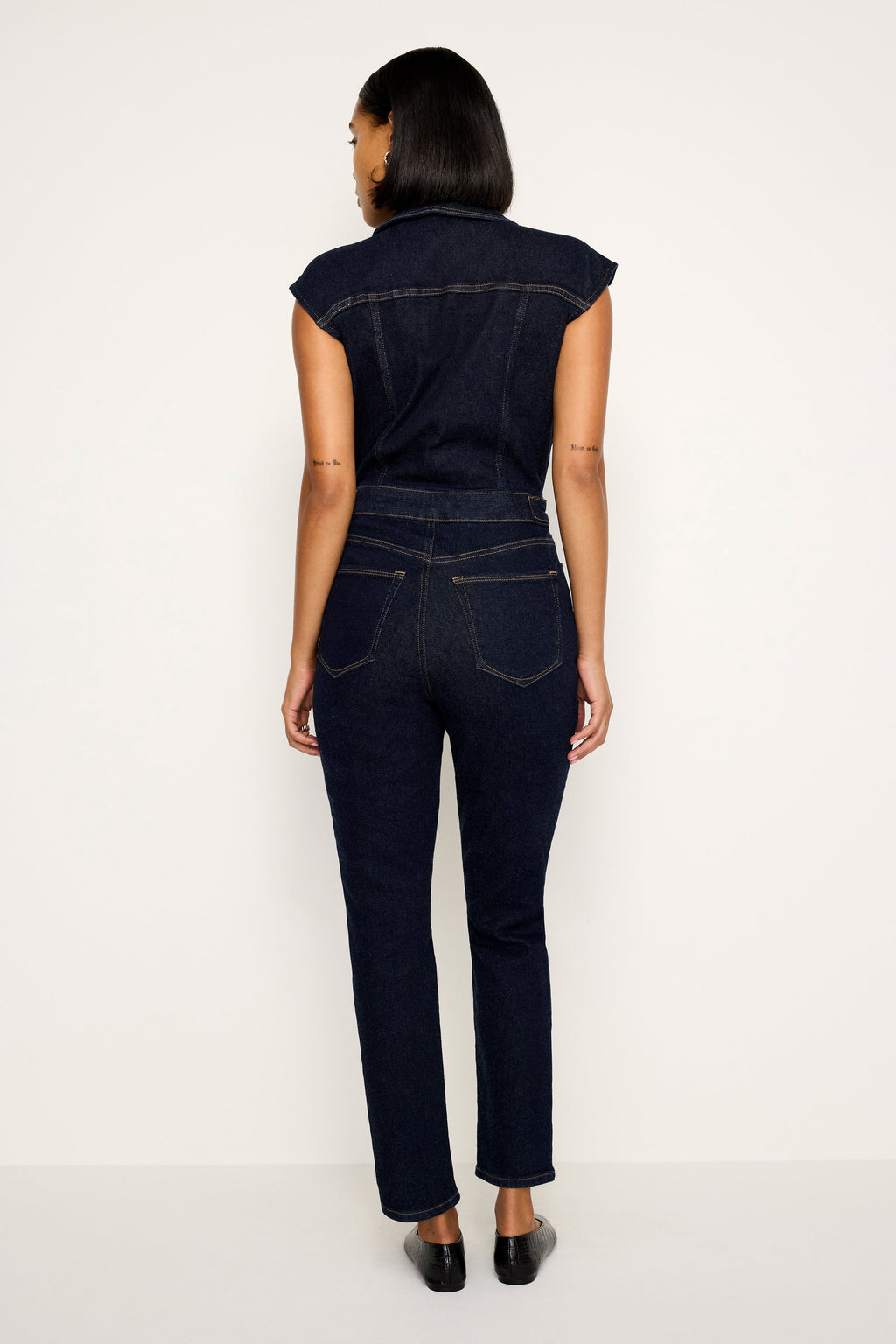 RINSED DENIM FIT FOR SUCCESS JUMPSUIT INDIGO716