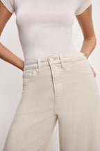 GOOD WAIST PALAZZO CROPPED JEANS BONE001