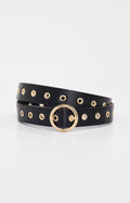 SKINNY EYELET BELT BLACK001