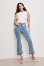 GOOD LEGS CROP MINI BOOT JEANS BLUE670