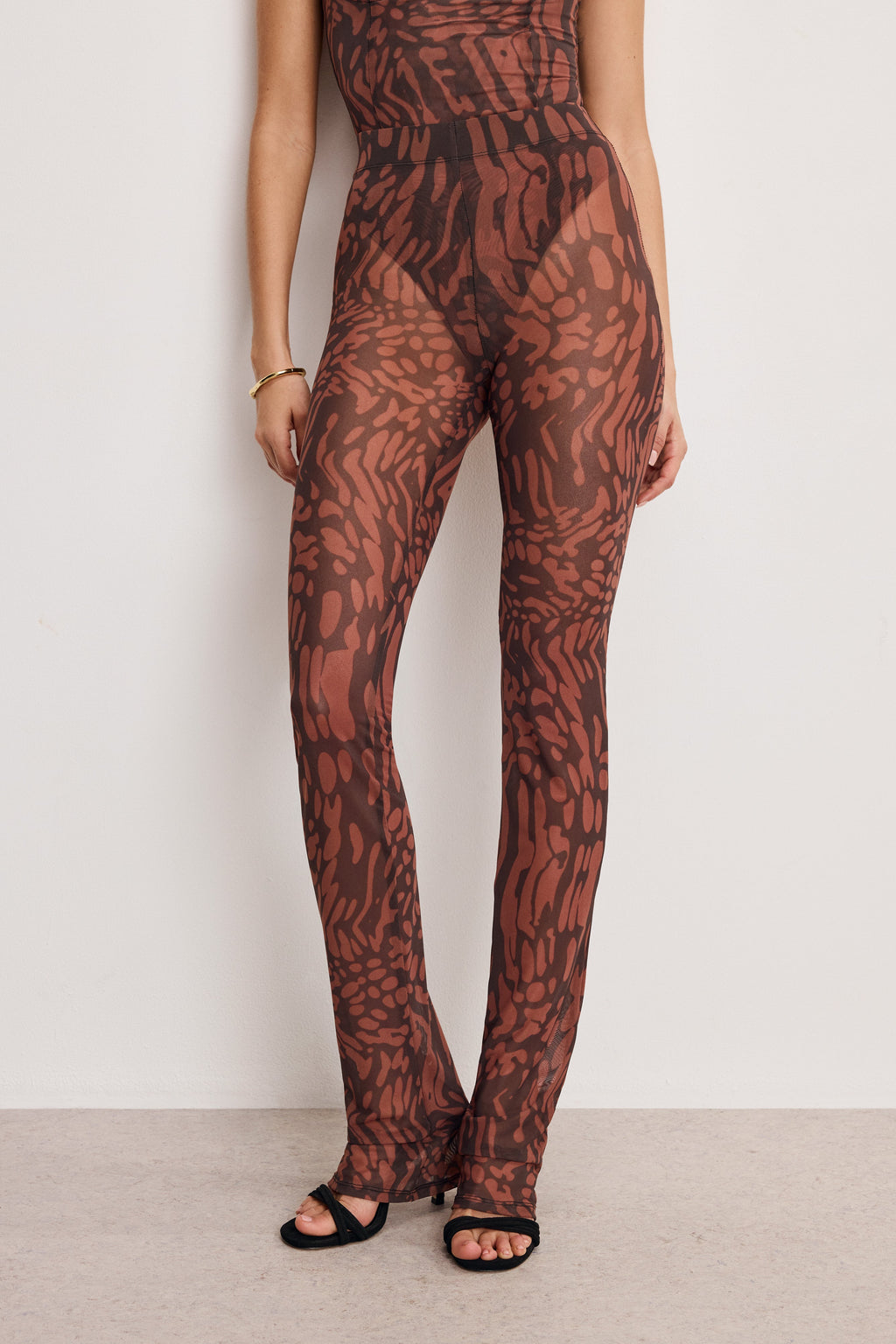 MESH MICRO BOOT LEGGINGS JAVA WARPED LEOPARD001