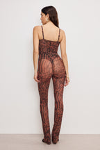 MESH MICRO BOOT LEGGINGS JAVA WARPED LEOPARD001