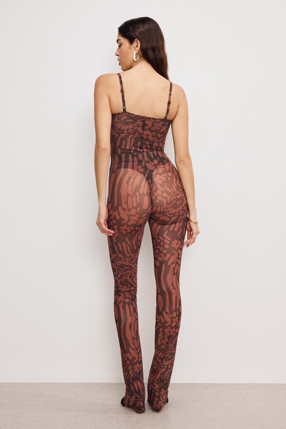 MESH MICRO BOOT LEGGINGS JAVA WARPED LEOPARD001