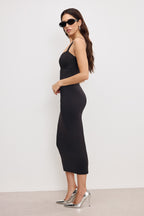 SCULPTING SWEETHEART MIDI DRESS BLACK001