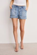 LITE LINEN DENIM SHORTS INDIGO786