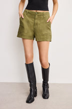 LITE LINEN SHORTS MARTINI OLIVE002
