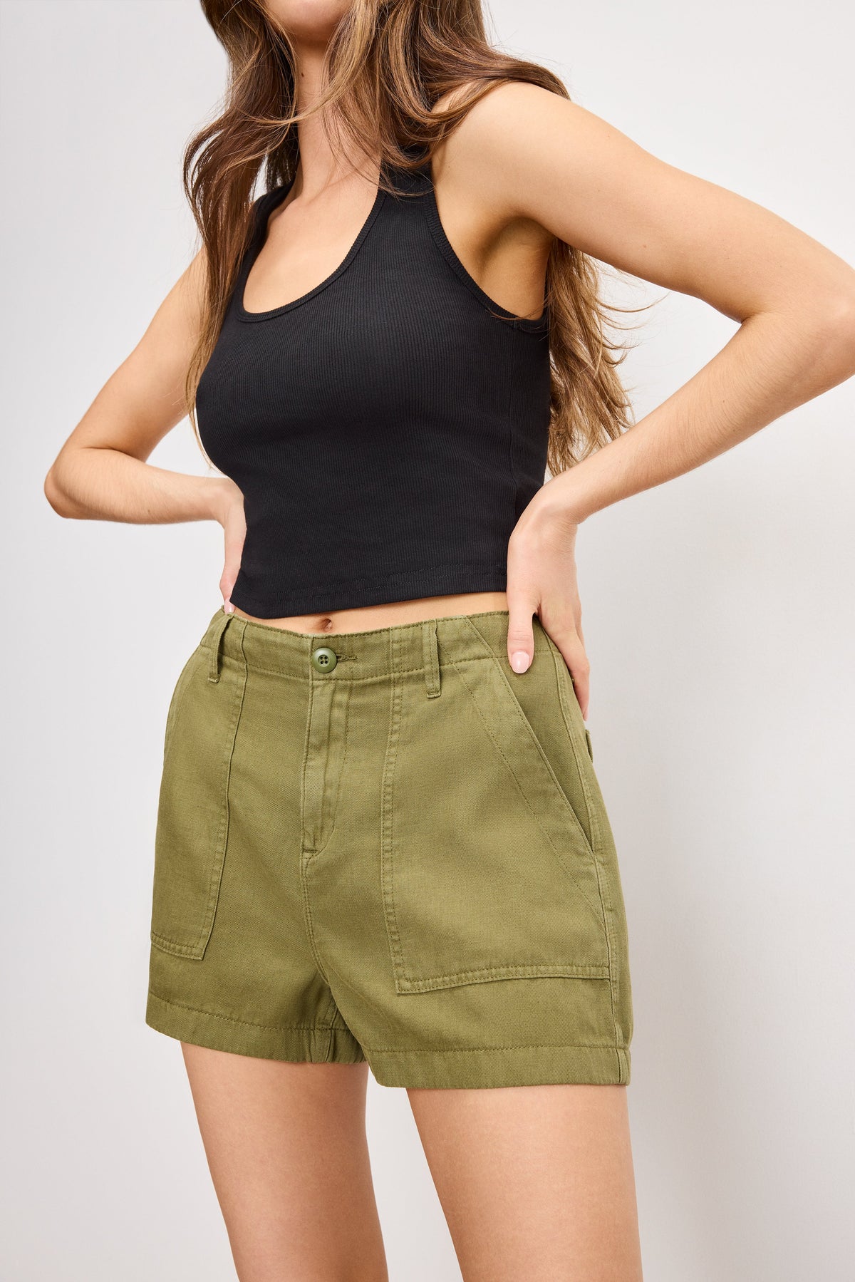 LITE LINEN SHORTS MARTINI OLIVE002