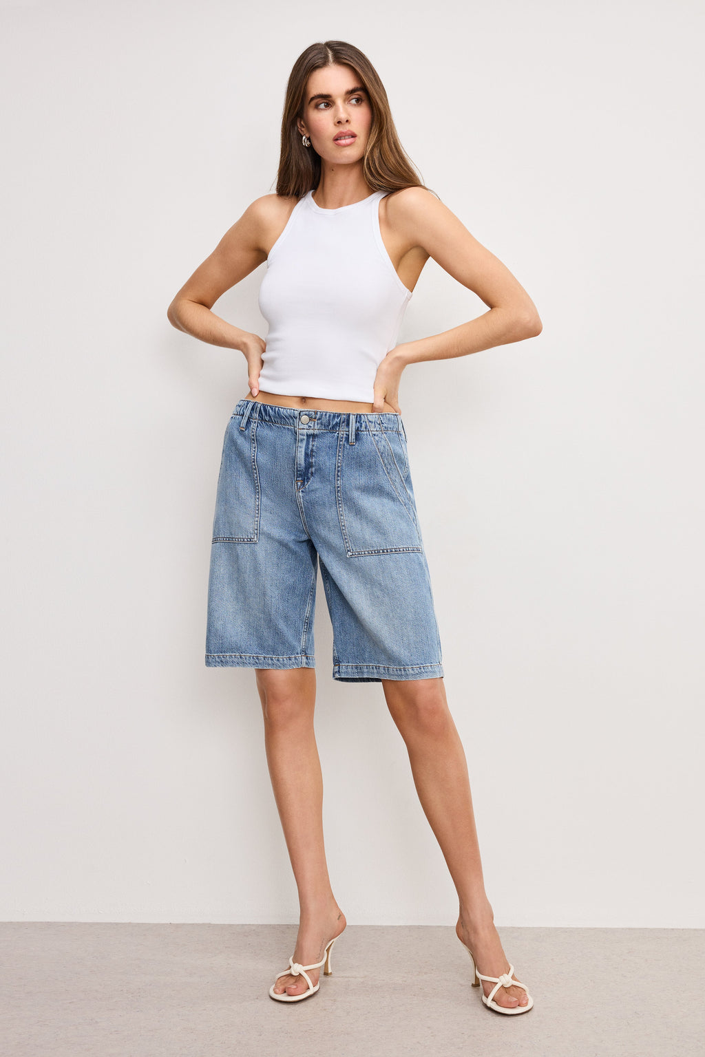 LITE LINEN BERMUDA SHORT INDIGO786