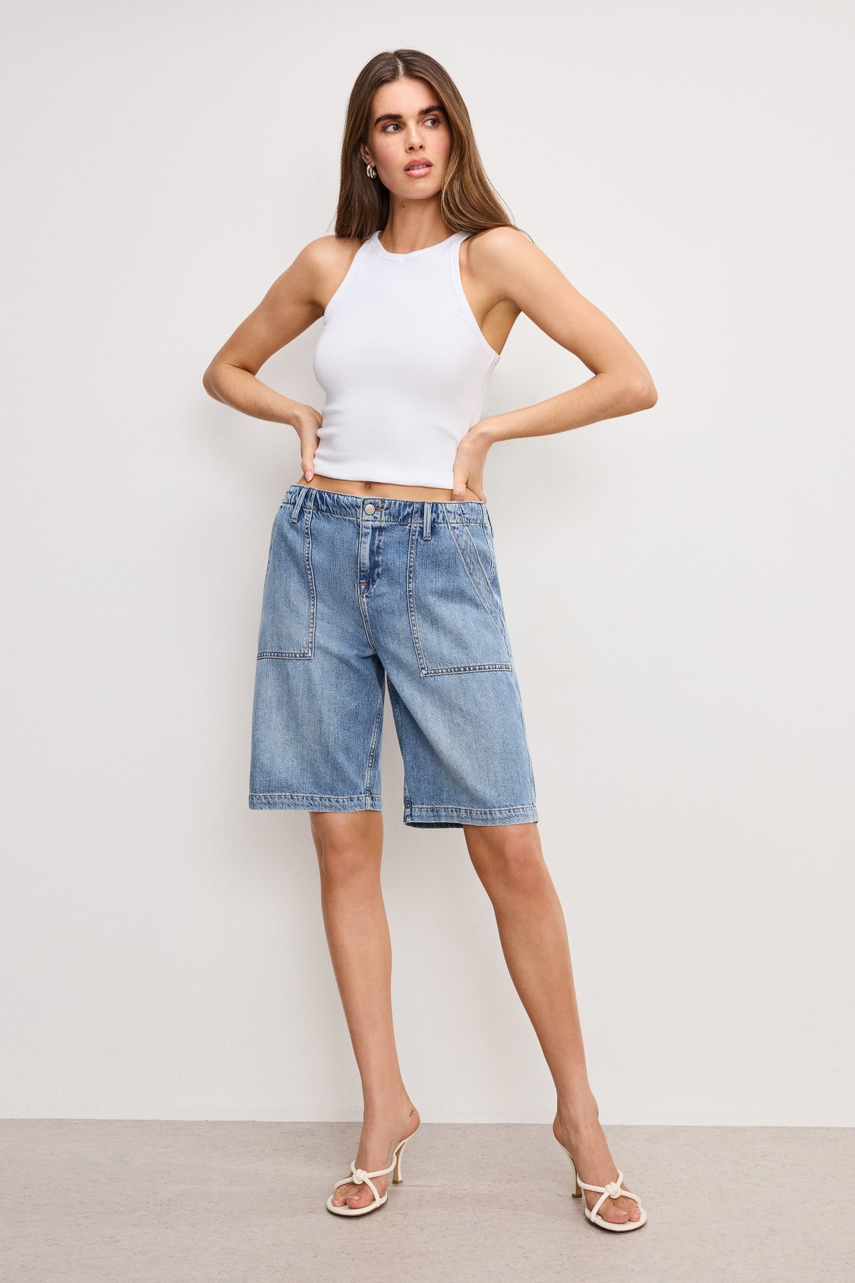 LITE LINEN BERMUDA SHORT INDIGO786