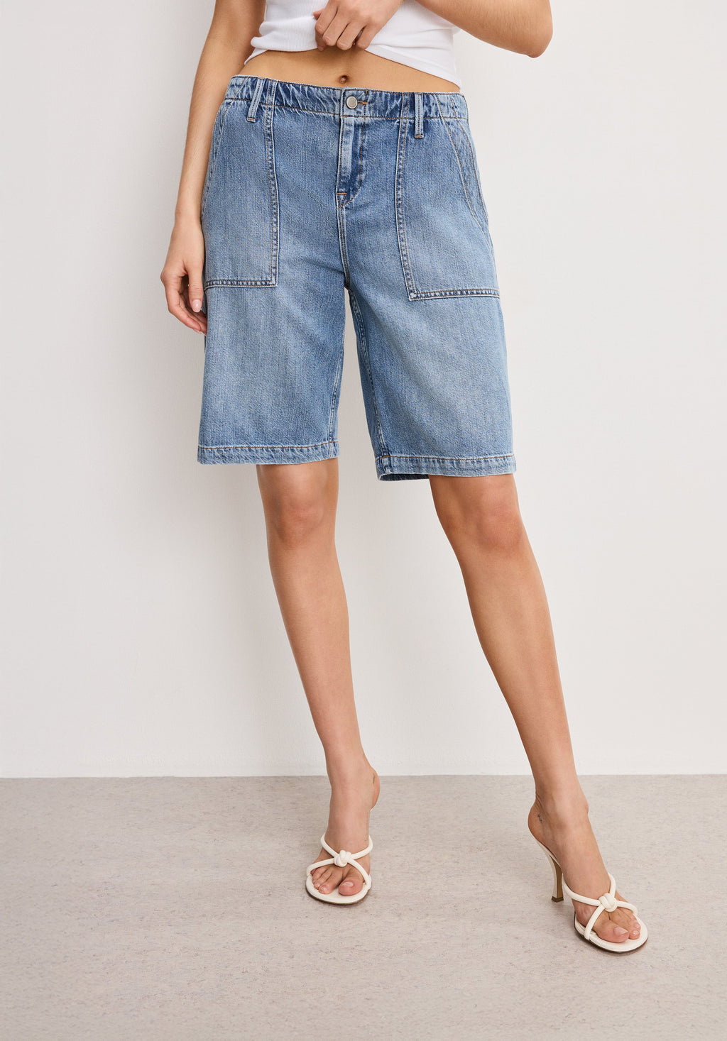 LITE LINEN BERMUDA SHORT INDIGO786