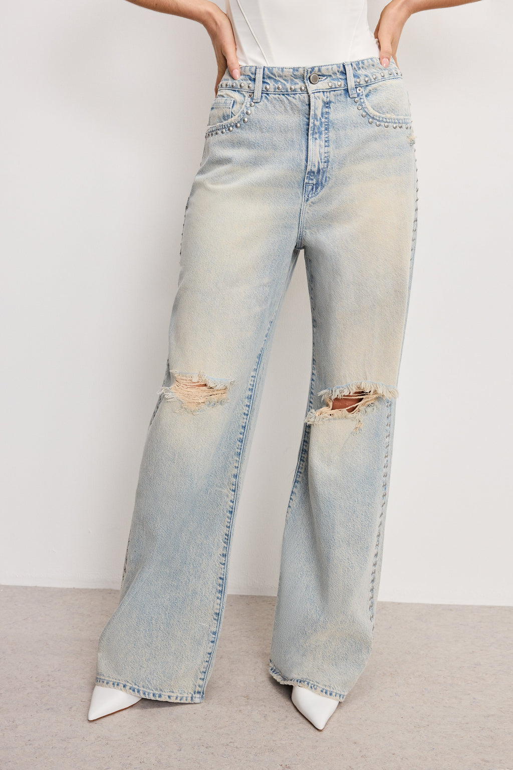 GOOD EASE STUDDED JEANS INDIGO784