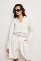 AIR SOFT HALF ZIP SWEATSHIRT CLOUD WHITE