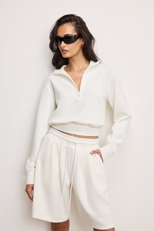 AIR SOFT HALF ZIP SWEATSHIRT CLOUD WHITE