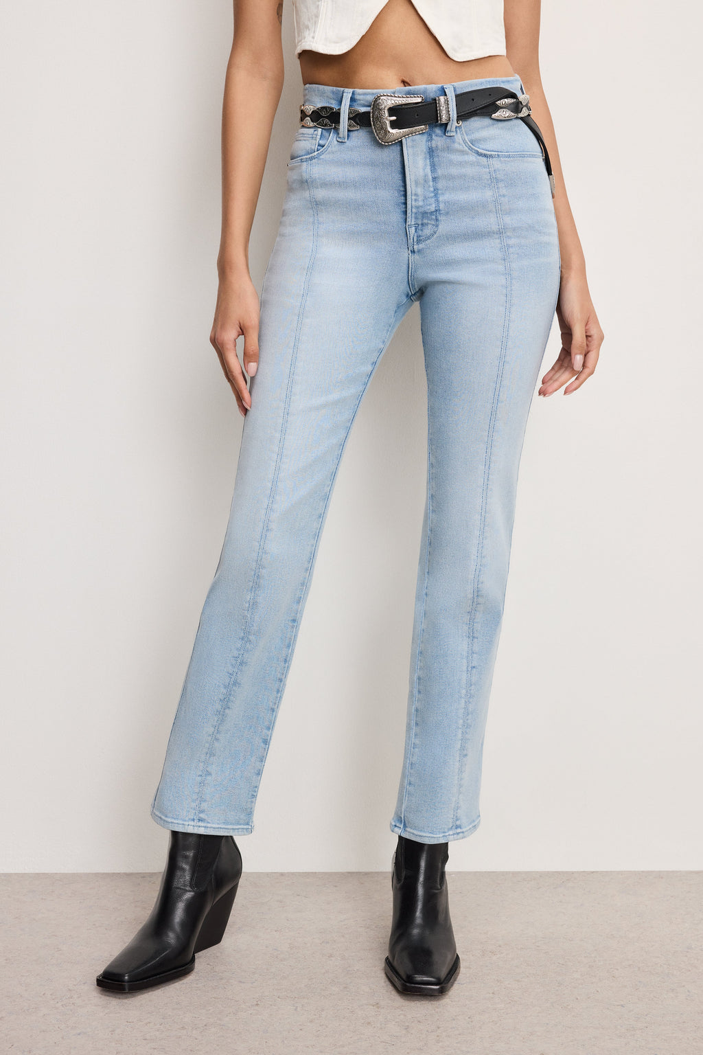 GOOD CURVE STRAIGHT COMPRESSION JEANS INDIGO949