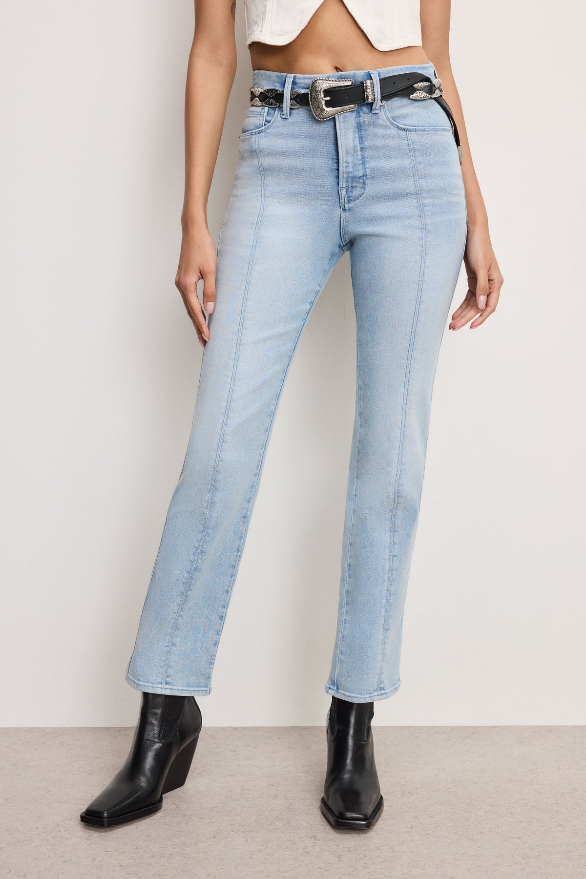 GOOD CURVE STRAIGHT COMPRESSION JEANS INDIGO949
